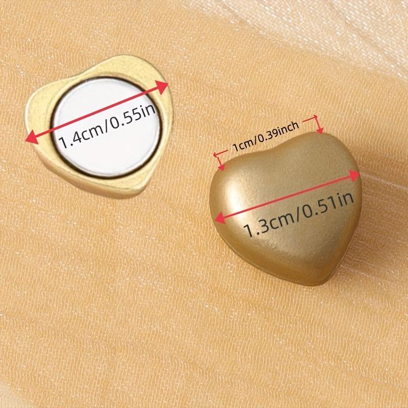 2 Stück Modischer Herzförmiger Magnetischer Befestigungsclip, Mehrfarbiger Abnehmbarer Magnetischer Druckknopf, Geeignet zur Befestigung von Hemden, Kragen, Hosenbeinen, Manschetten, Schals