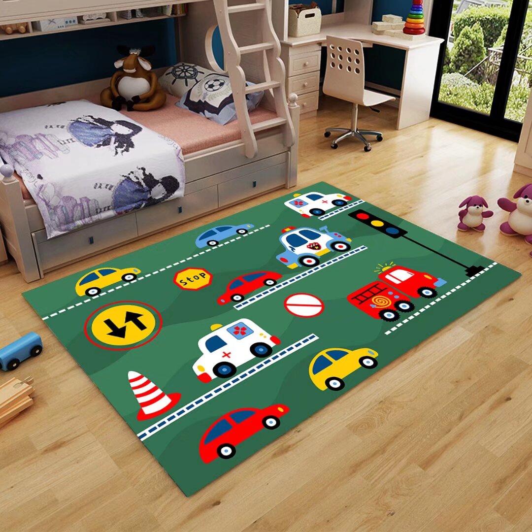 Cute Bedroom Decoration Carpet Cartoon Children s Play Non-slip Plush Floor Mat Lounge Foldable Tatami Soft Rugs Customizable 60x90cm