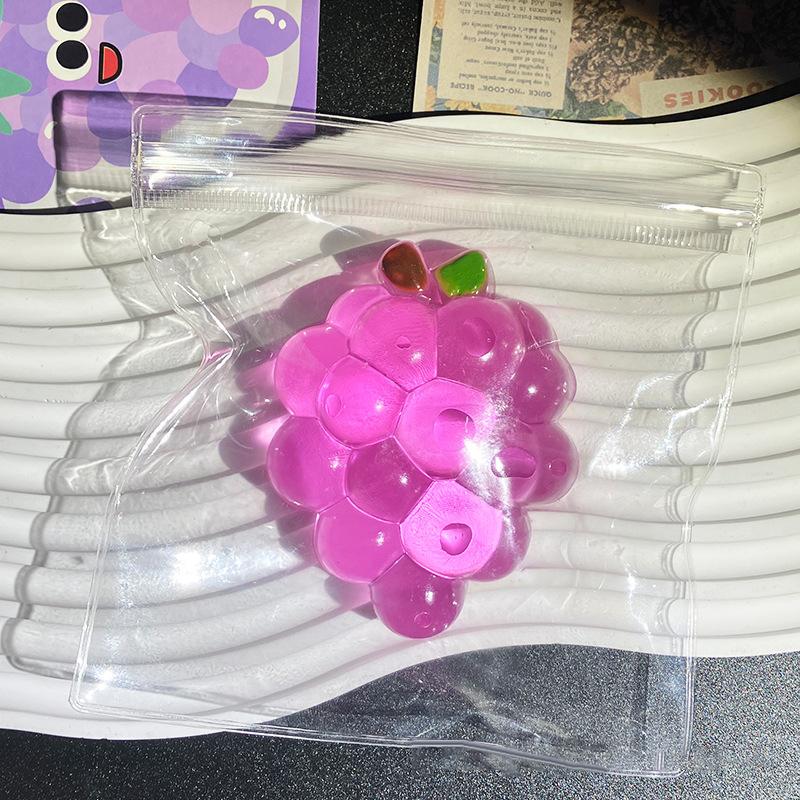 1Pcs Squeeze Stress Relief Hand Toys  Fruit Grapes  Toy Anti-Anxiety Fruit Stretchy Slow Rising Sensory Props