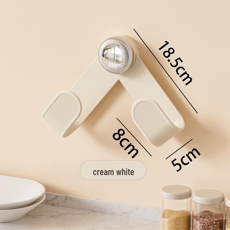 Adjustable Wall-Mounted Kitchen Rack: Multi-Functional Cream Suction Cup for Pot Lids and Cutting Boards, No-Punch Installation.