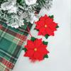 Weihnachtsbaumschmuck, Weihnachts-Flanell-Poinsettie Kunstblume, Weihnachtsdekoration Blütenkopf Hochzeit Feiertagsornament