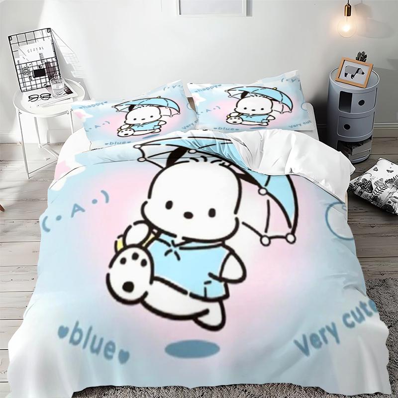 Sanrio Pochacco Bedding Sets Comforter Cover Bed Cover Duvet Cover Pillow Case 2-3 Pieces Sets Kids Bedroom Decoration