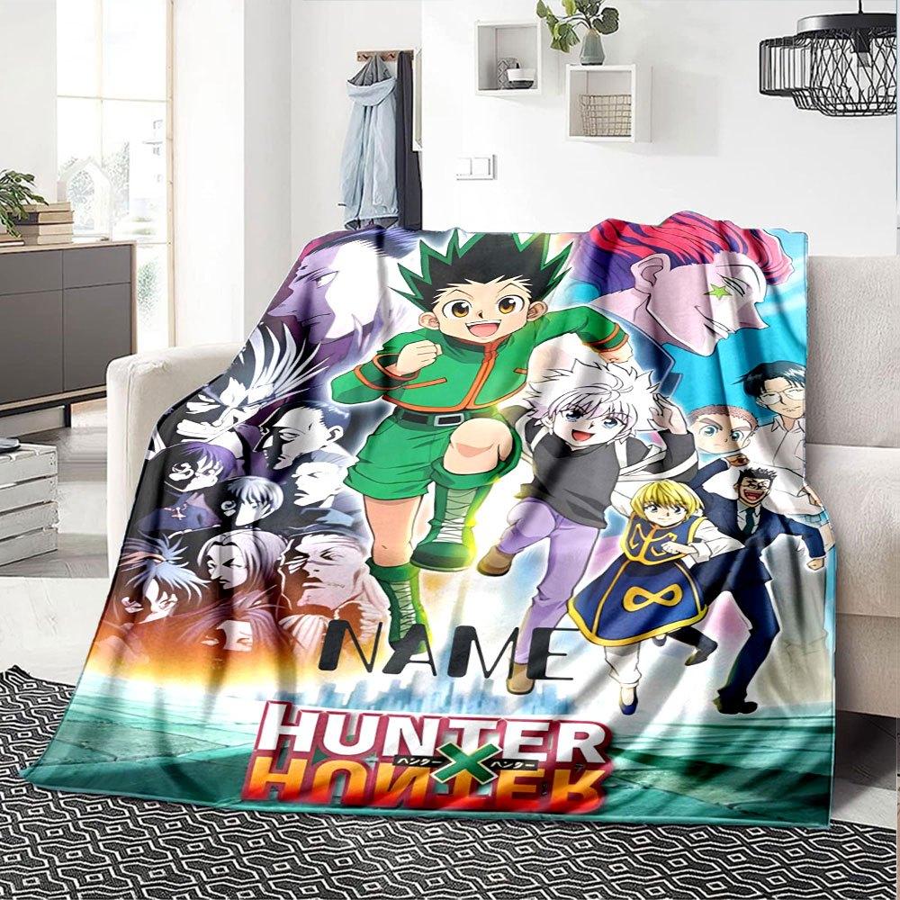 Hunter X Hunter Adventure Begins Throw Customizable Blanket Customize Your Name Comfortable Perfect For Sofa Couch Office Bed Picnics All Season Use