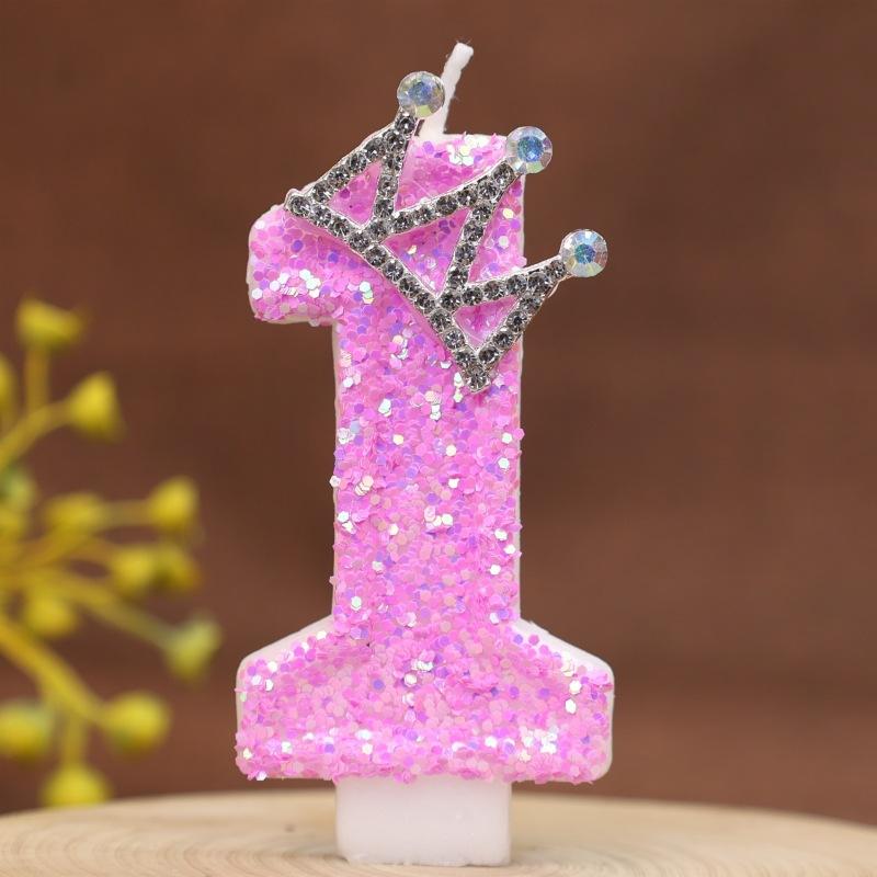Diamond Number Candle Crown Creative Decoration Birthday Cake Candle Creative Handmade Diy