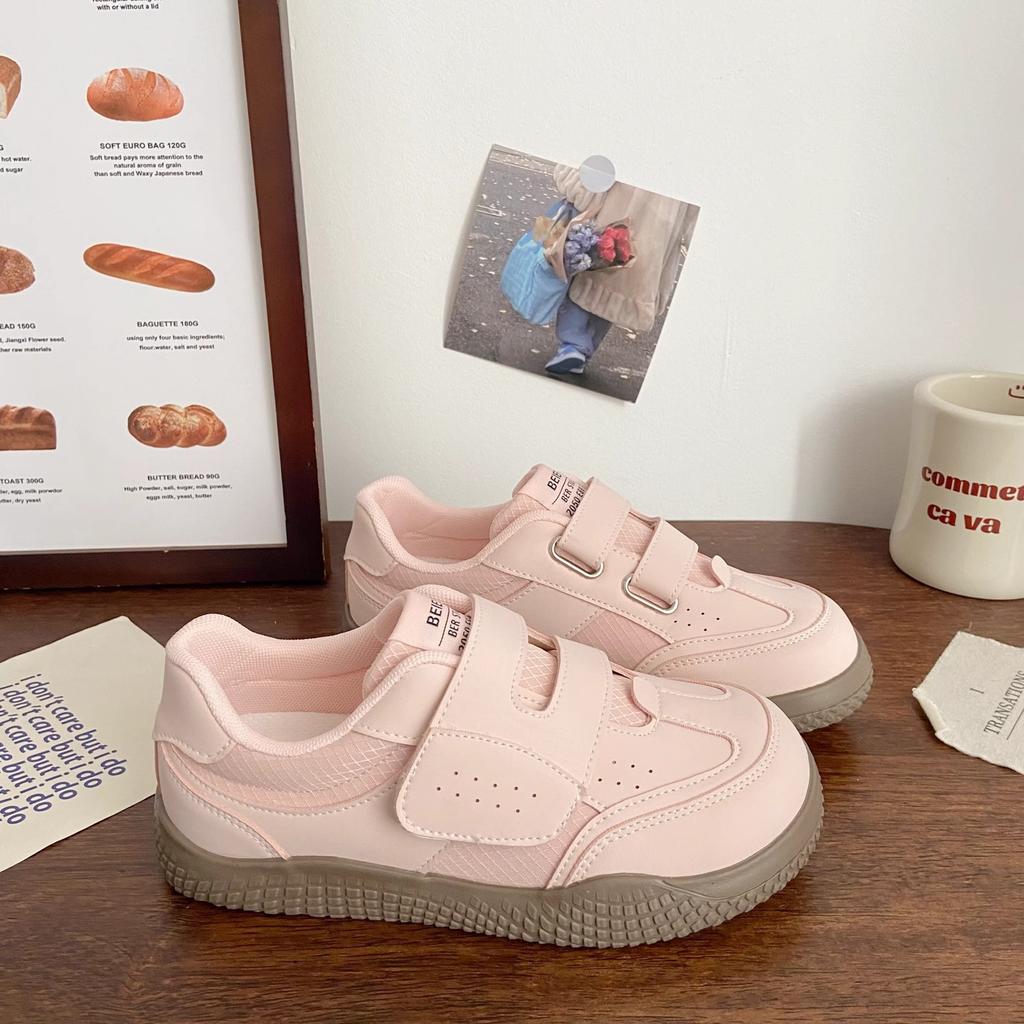 Versatile Velcro Dexun shoes 2025 new spring and autumn sports and leisure shoes thick baseplate shoes flat single shoes little white shoes