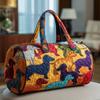 Tier Muster gesteppt groß Reise Tasche Bequem Stoff Lässig Gemischte Farben Positionierung Druck Unisex Strand Fitnessstudio Einkaufen Schulter Duffel Tasche