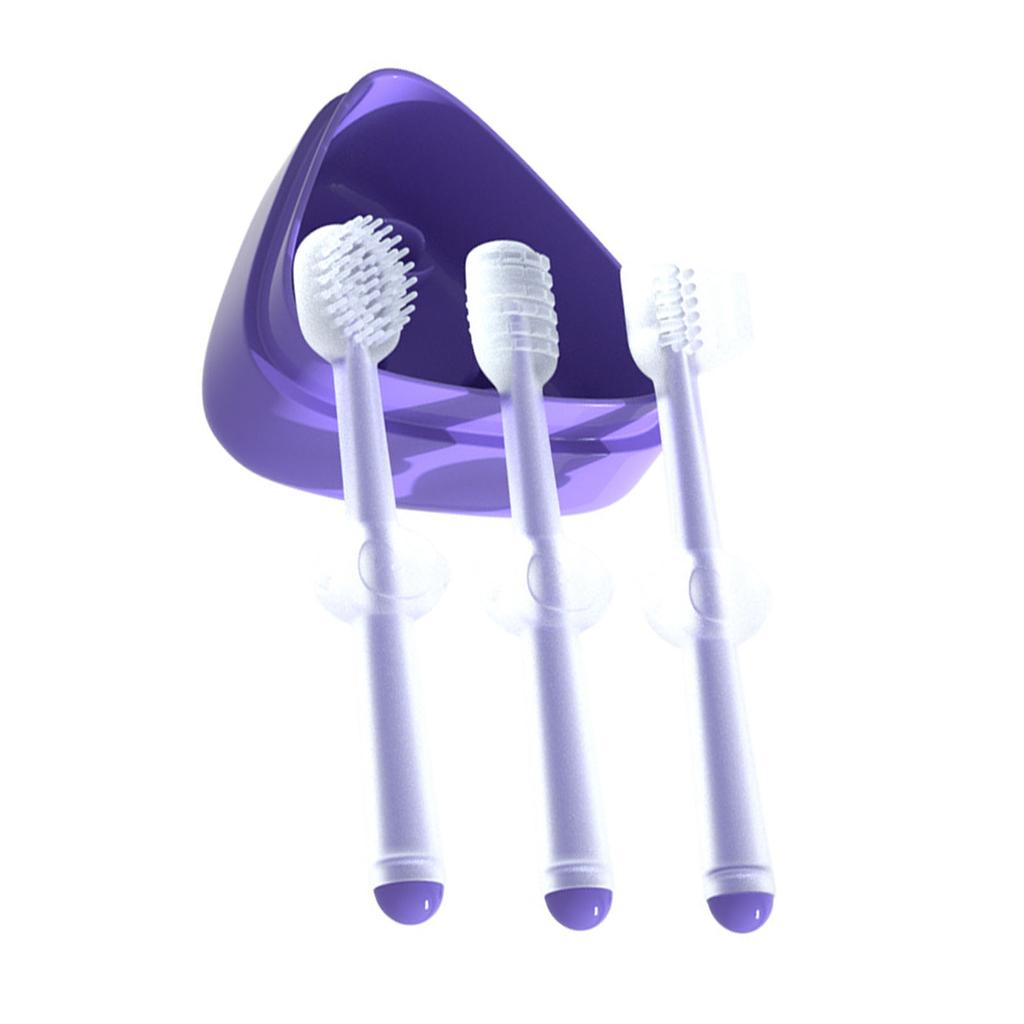 3Pcs Cat Toothbrush High Safety Silicone Durable Comfortable Grip Easy to Use Small Dog Toothbrush for Home Pet Store