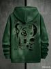 Fall/Winter  Mystical Skull Moon Tooth Snake Print Hooded Sweatshirt - Retro Gothic Street Casual Pullover Shirt