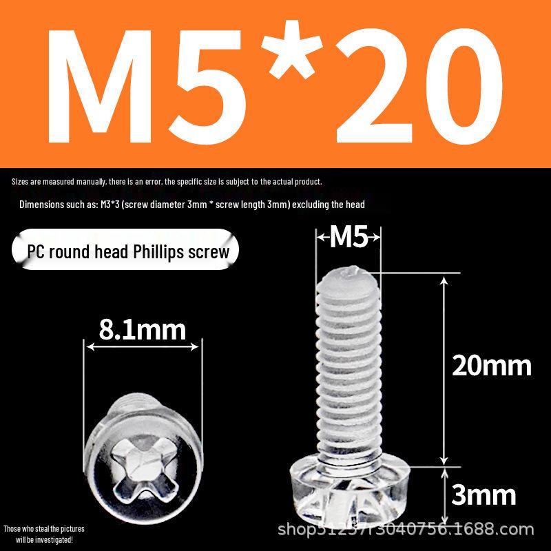 Transparent Acrylic Sheet with PC Screws and Philips Round Head Nut for DIY Fish Tank.