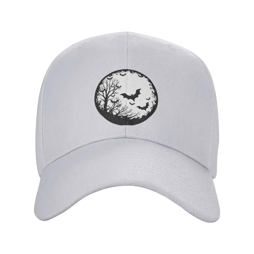 Personalized Halloween Spooky Bat Moon Baseball Cap Sun Protection Unisex WoUnisexs Adjustable Dad Hat Autumn Snapback Caps