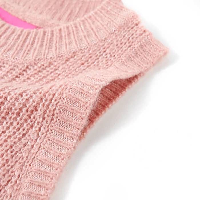 Knitted Pullover Vest for Children Light Pink 92/104/116/128/140