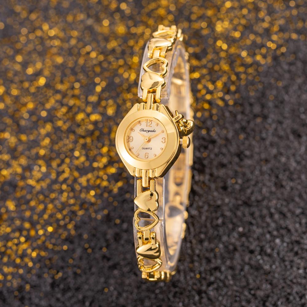 Orologi da Donna Top Orologi da Polso da Donna Bracciale in Acciaio Inossidabile Dorato Orologio Femminile Elegante Donne