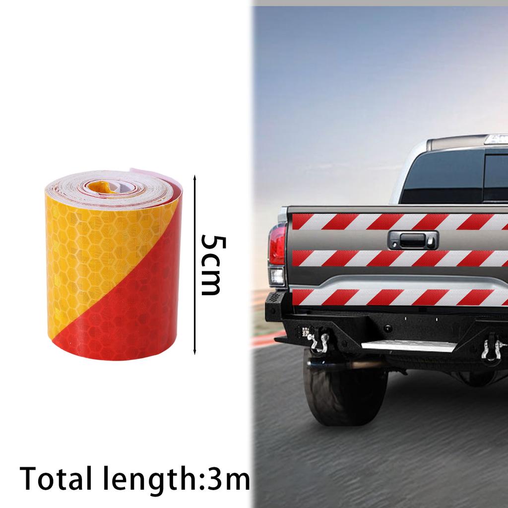 Red White Reflective Tape High Intensity Waterproof Conspicuity Tape for Car Truck Trailer Motorcycle Night Safety Warn 3Meters