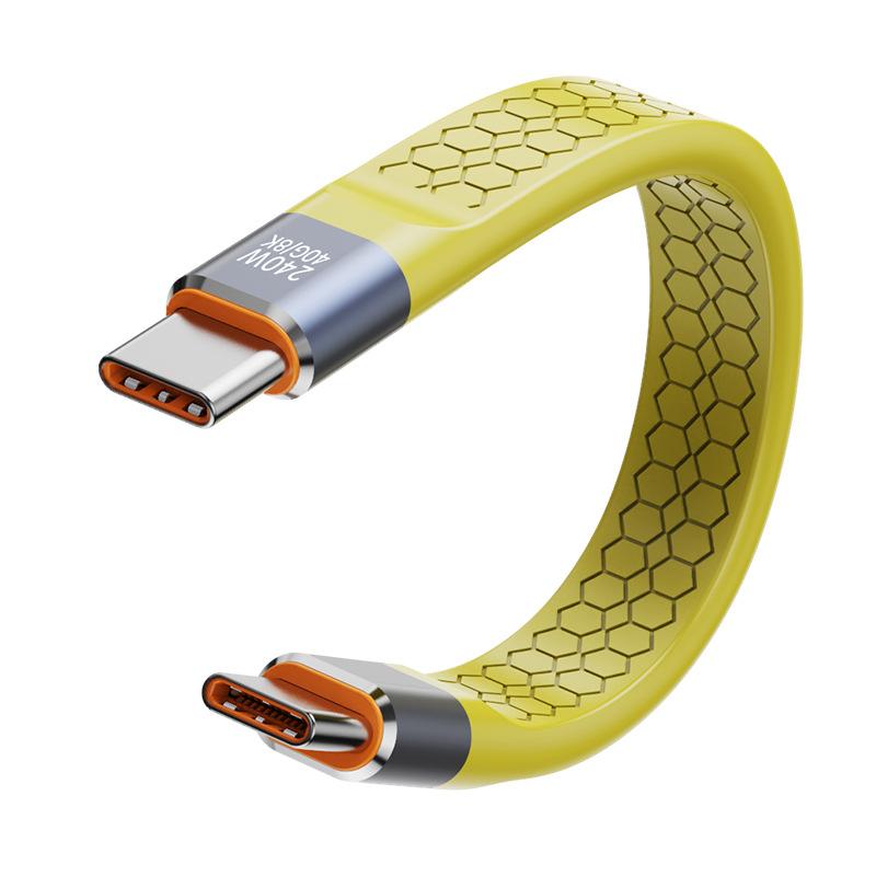 

Полнофункциональный кабель для быстрой зарядки 240 Вт Lightning Type-C с двумя головками, кабель для передачи данных 8K высокой четкости, короткий