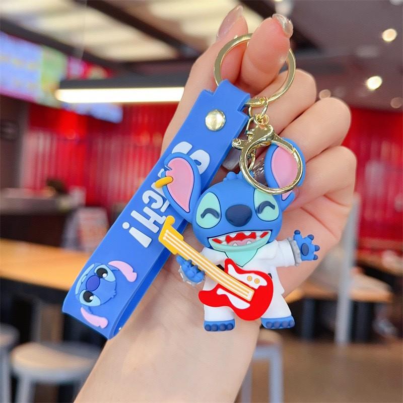 1/6pcs Lilo & Stitch Toys Keychian Anime Stitch Cartoon Keychain Sweet Angel Keychians Women Car Keyring Girl Birthday Gift