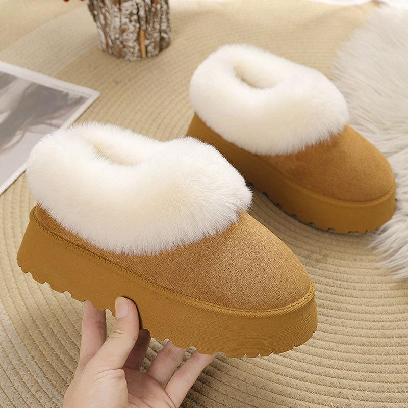 Winter neue Schneestiefel Damen vielseitige Plüsch Damen Baumwollschuhe kurzer Schaft mit Samt zum Warmhalten