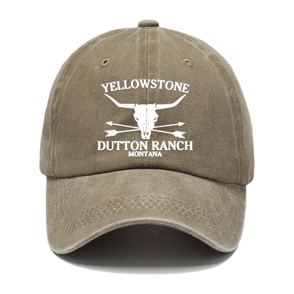 Retro Western Cowboyhoed - YELLOWSTONE DUTTON Ranch harde school geborduurde koeienkop bedrukte baseballpet voor zowel mannen als vrouwen Adjustable gray