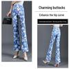 Denim Blue Stylish Micro-Flare Summer Pants - Plus Size Slim-Fit Versatile Casual Women's Trendy Long Pants