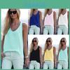 Elegant Womens V Neck Chiffon Sleeveless Blouse Loose Fit Casual Summer Tank Top