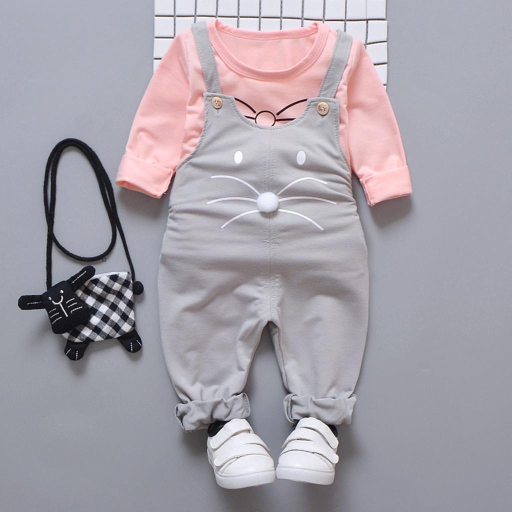 Children's Suit Toddler Cartoon Suspenders Two Piece Suit