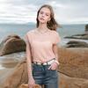 Sancai 2026 Summer U-Neck Flutter Sleeve Knit Top
