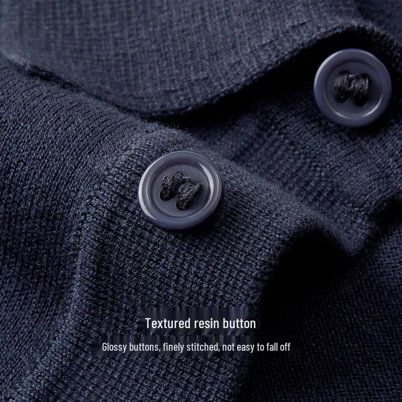 Men's Cashmere Mulberry Silk Blend Long-Sleeve Polo Shirt