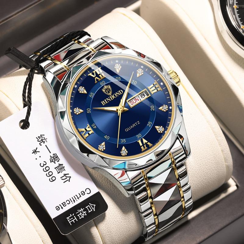 Binbang BINBOND men's watch luminous waterproof business quartz watch