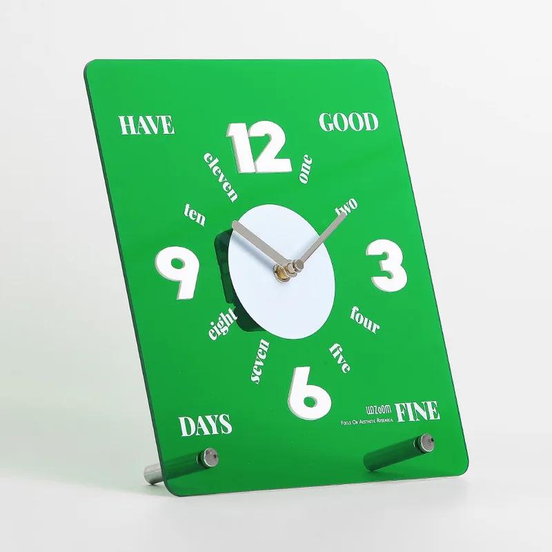 

Nordic Fun Numbers Desk Clock Silent Wood Personality Table Clock Entrance Hall Study Dormitory Home Decor