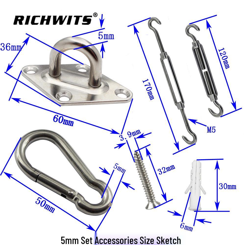 

Square Shade Sail Accessories: Diamond Buckle & Climbing Clip for Outdoor Awnings