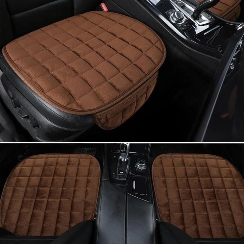 Autostoelkussen zonder rugleuning, Driesets, Geen bevestiging, Antislip Dik Zitkussen, Warm Enkel Stuk Autostoelhoes