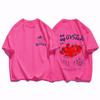 Art Text Strawberry Creative Women T-Shirt Loose Hip Hop Streetwear Fashion New Clothing Female All-Mtach Comfortable Cotton Top