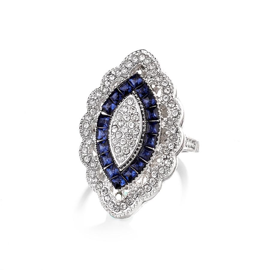 Elegant Marquise Rhinestone Crystal Glass Ring Size 8