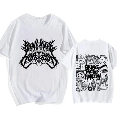 BMTH BringMe TheHorizon T-shirt for Summer Comic Cotton Tee-shirt Graphic Printing Round Neck Tshirt Ropa Mujer Casual Clothes