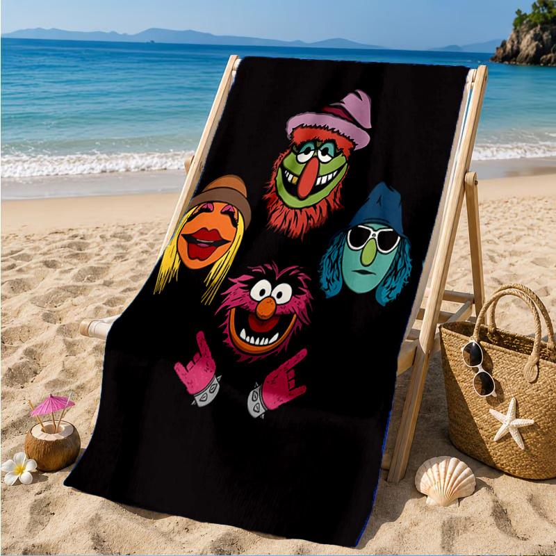 Muppet Rock Stars Beach Towel, Quick-drying, Easy to Care for, Suitable for Both Fitness and Beach Vacations,Sports Essential