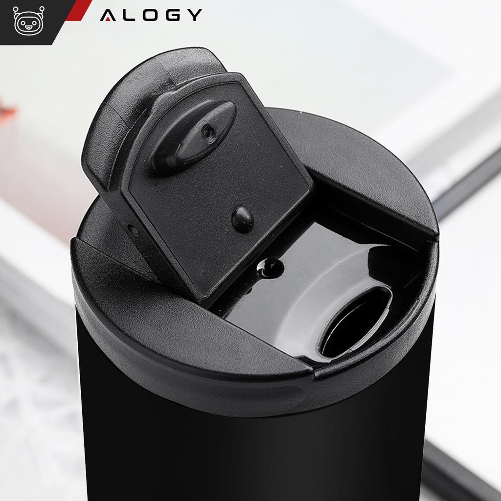 Termos Kubek Termiczny Butelka Bidon 400Ml Do Kawy Herbaty Yerba Mate Alogy Stalowy Czarny