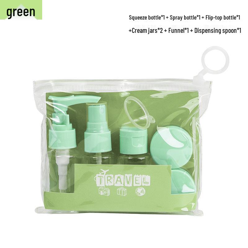 7-Piece Leak-Proof Refillable Bottle Set - Portable Spray & Lotion Containers for Travel & Business Trips