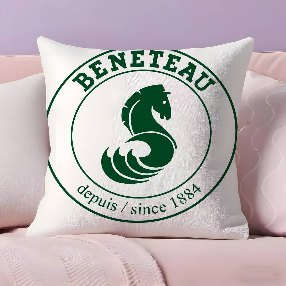 Cartoon B-BeneteauS Y-Yachts Pillow Case Anti-dustmite Pillowcase Invisible zipper silky short plush Sofa cushion cover