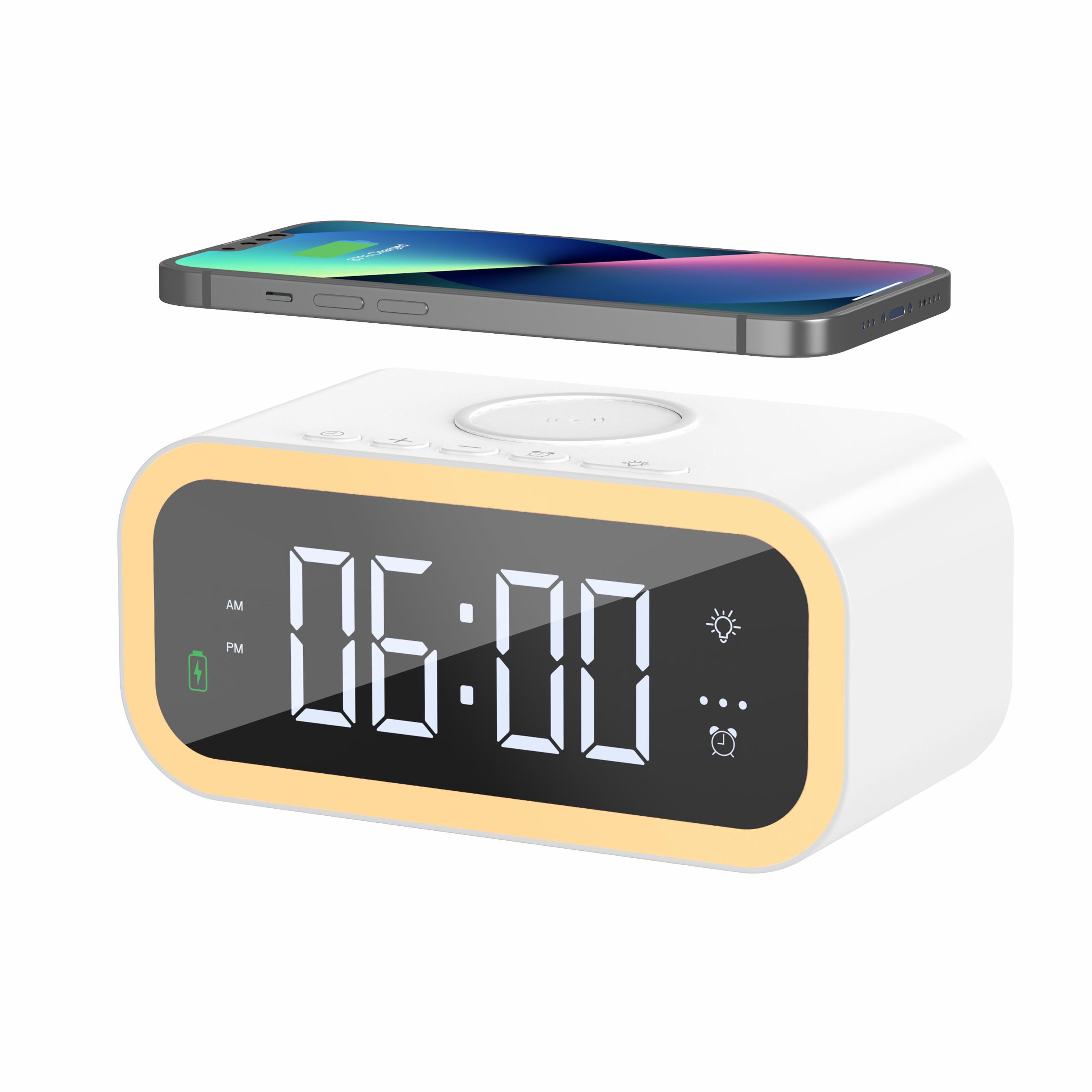 

WIWU Wi-W015 15W Wireless Charger Phone Charging Stand Alarm Clock Night Light A