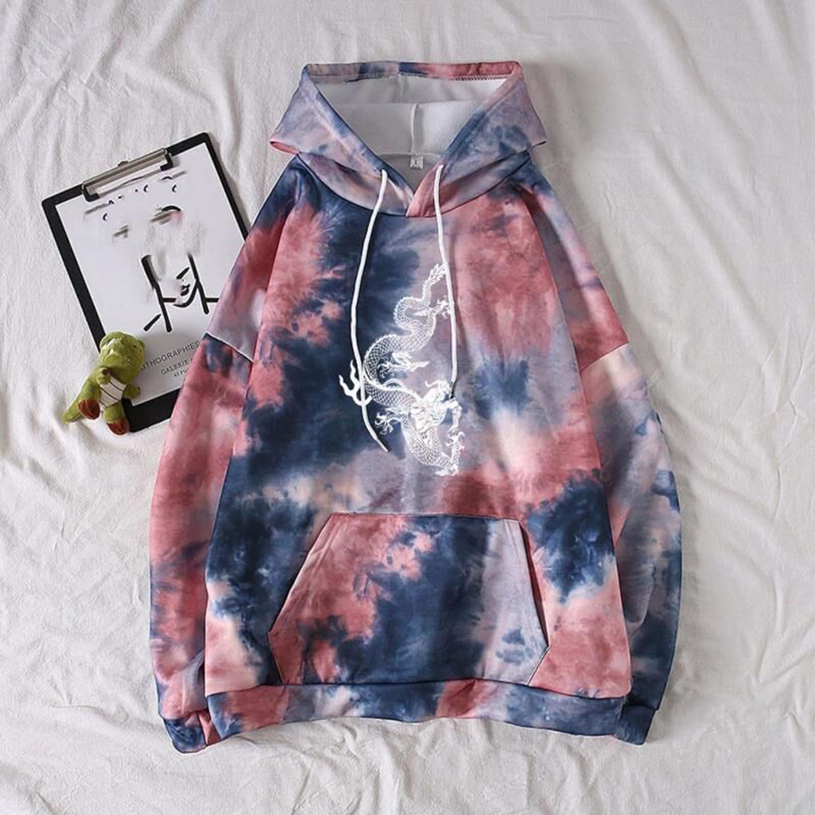 

Модні жіночі повсякденні жіночі світшоти з довгими рукавами та принтом у фарбуванні M червоний