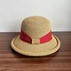 New Trendy Elegant Rolled Brim Raffia Hat With Satin Band Casual Beach Sun Hat Women Summer Vacation Boho Wedding Outdoor Caps