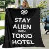 Dětská přikrývka s potiskem kapely Tokio Hotel Dětská Hřejivá přikrývka Flanel Měkká útulná deka Rozkládací pohovka Deka Cestovní deka Dárek k narozeninám