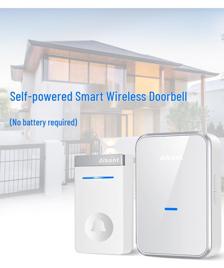 Self-Powered Wireless Smart Doorbell with Long-Range Chime, Battery-Free