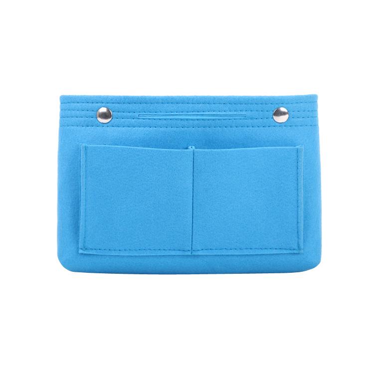 Large Capacity Felt Makeup Bag: Multifunctional Women's Travel Organizer with Snap Closure