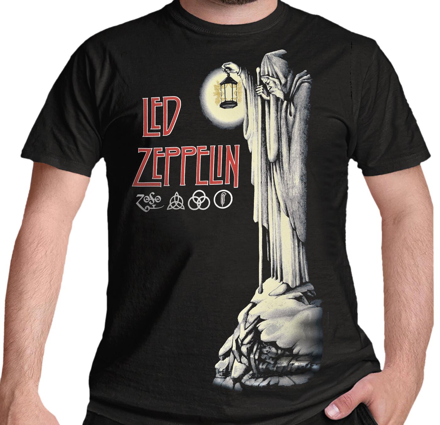 Официальная футболка Led Zeppelin Отшельник Роберт Плант Zoso Логотип группы Черная Новая S