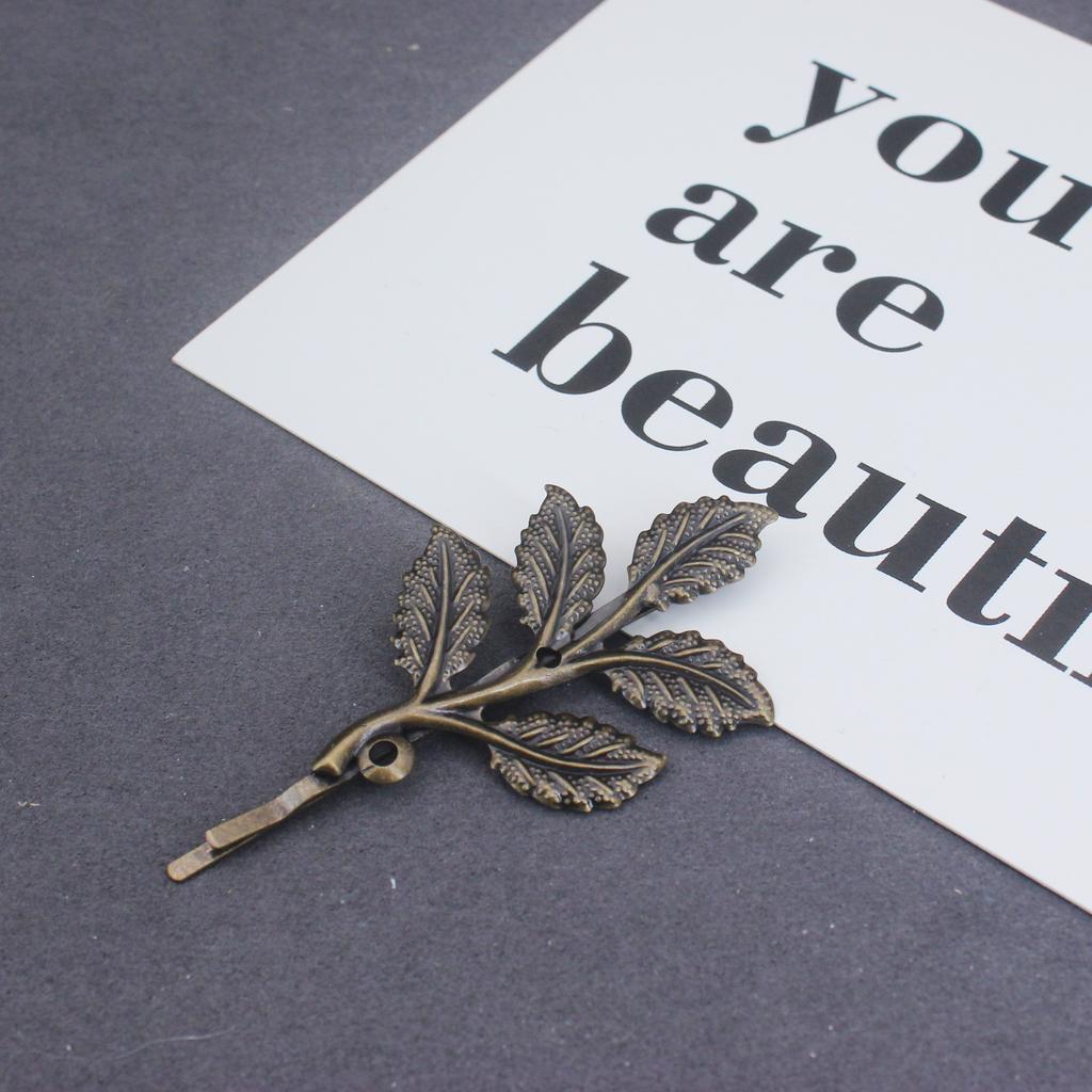 2PCS Metal Vintage Hair Pin Clip for Women/Girl Headwear Gold Color Leave Hairpins Barrettes Styling Hair Accessories Gifts