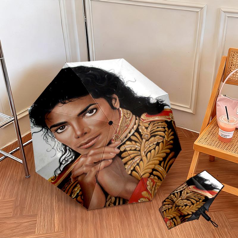 1PC Michael Jackson Automatic Umbrella - Suitable Travel Outdoor Portable Umbrella Birthday Gift Daily Essentials