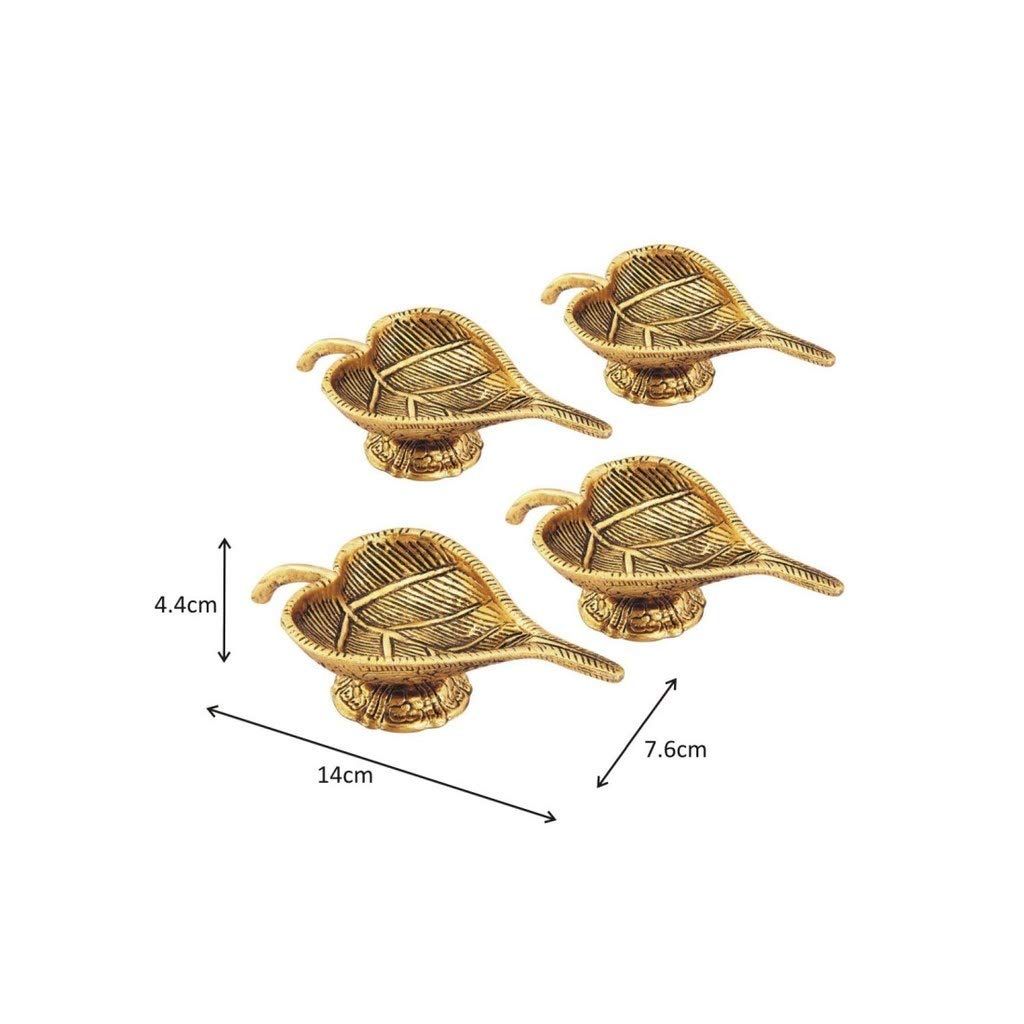 Metal Diya (5.5 X 3 X 1.75 Inch, Gold)"