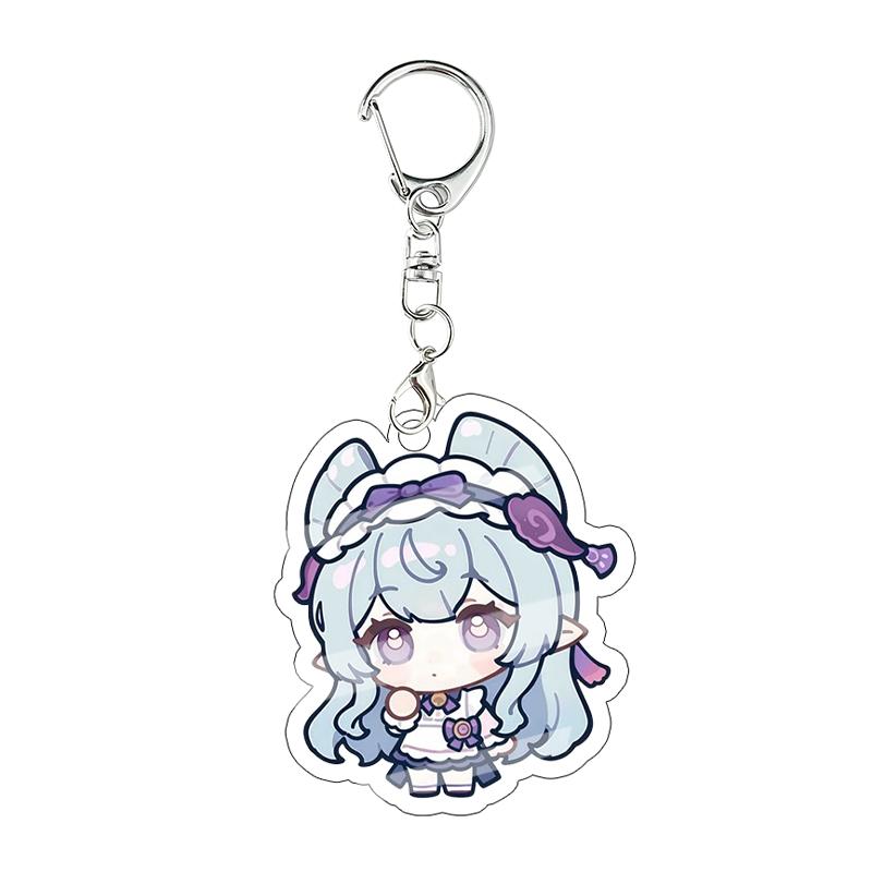 Genshin Impact Kinich Furina Layla Acrylic Keychain Decoration Accessories Pendant Keychain Characters Figure Bag Birthday Gift