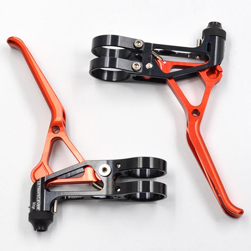 

1 pair Bicycle Brake Lever V Brake Handle Folding Bike Brake Handle Lever Super Light 64g/pair Hollow Handlebar Cycling Parts червоний