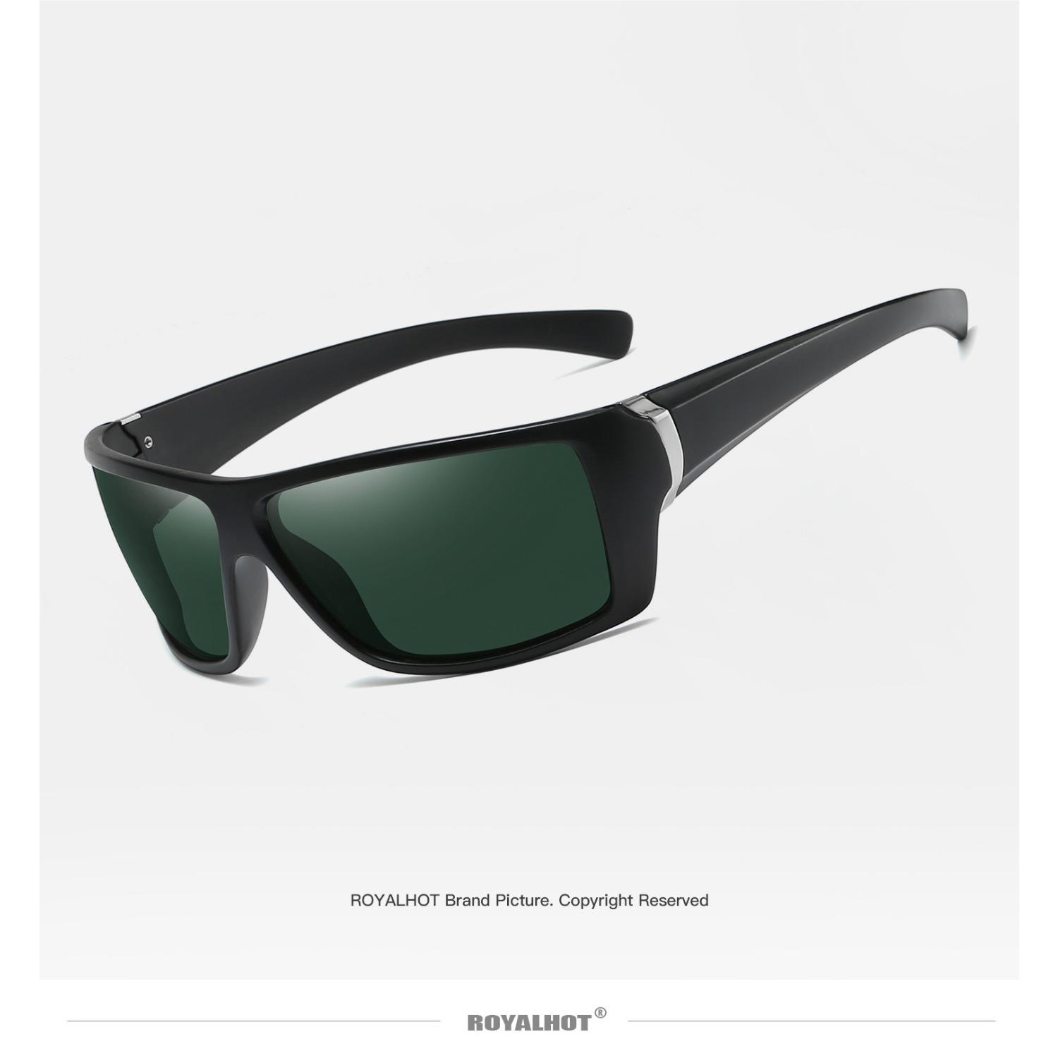 RoyalHot унисекс поляризационные синие спортивные солнцезащитные очки винтажные — фото 11